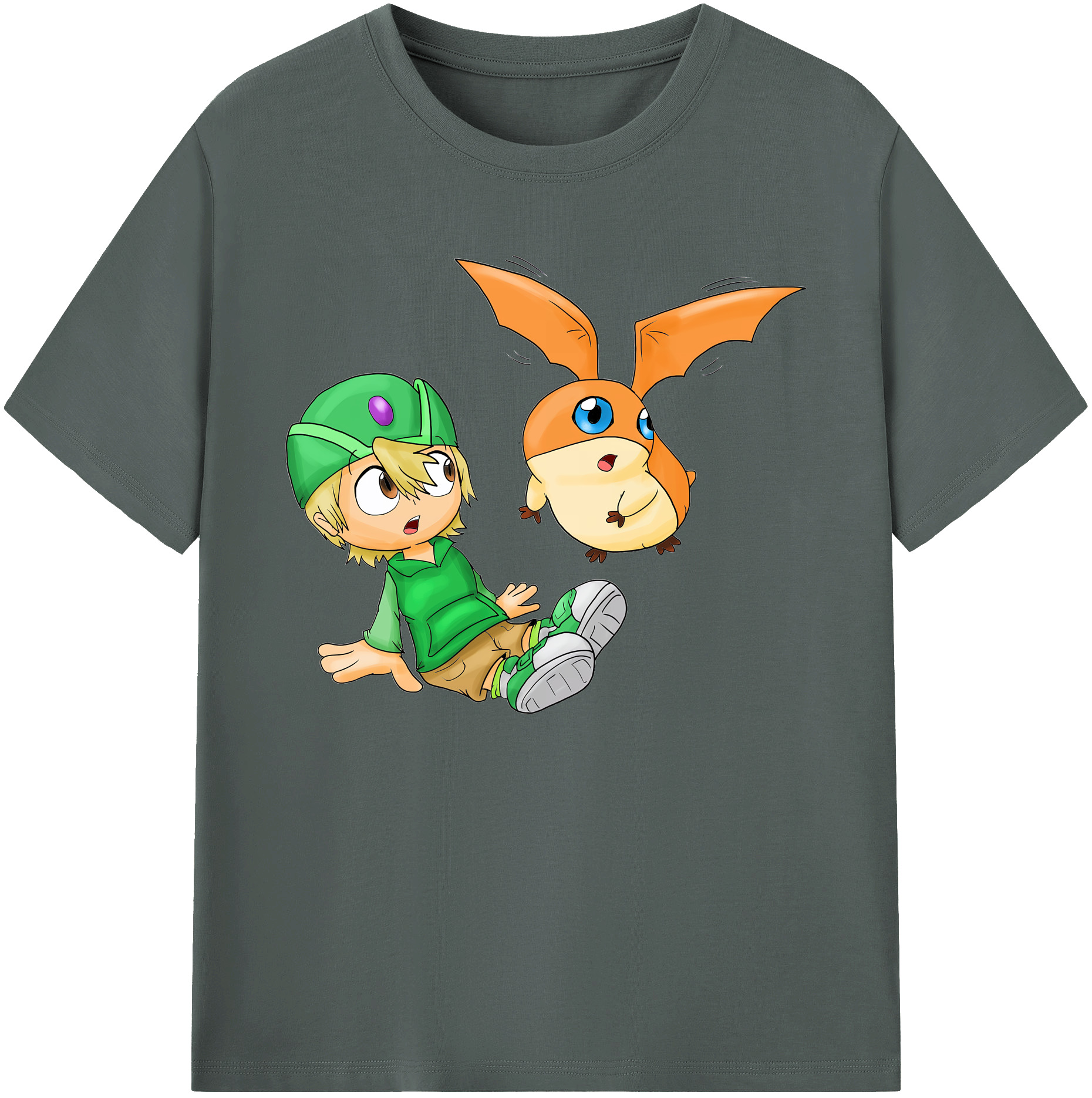 （画像用） Digimon デジタルモンスター/デジモン 綿100％ メンズ半袖Tシャツ｜肌触りやわらか＆通気性